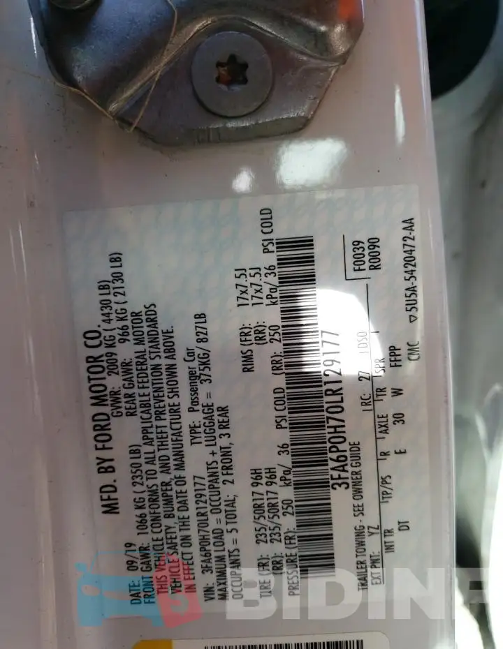 3FA6P0H70LR129177 Photo# 12