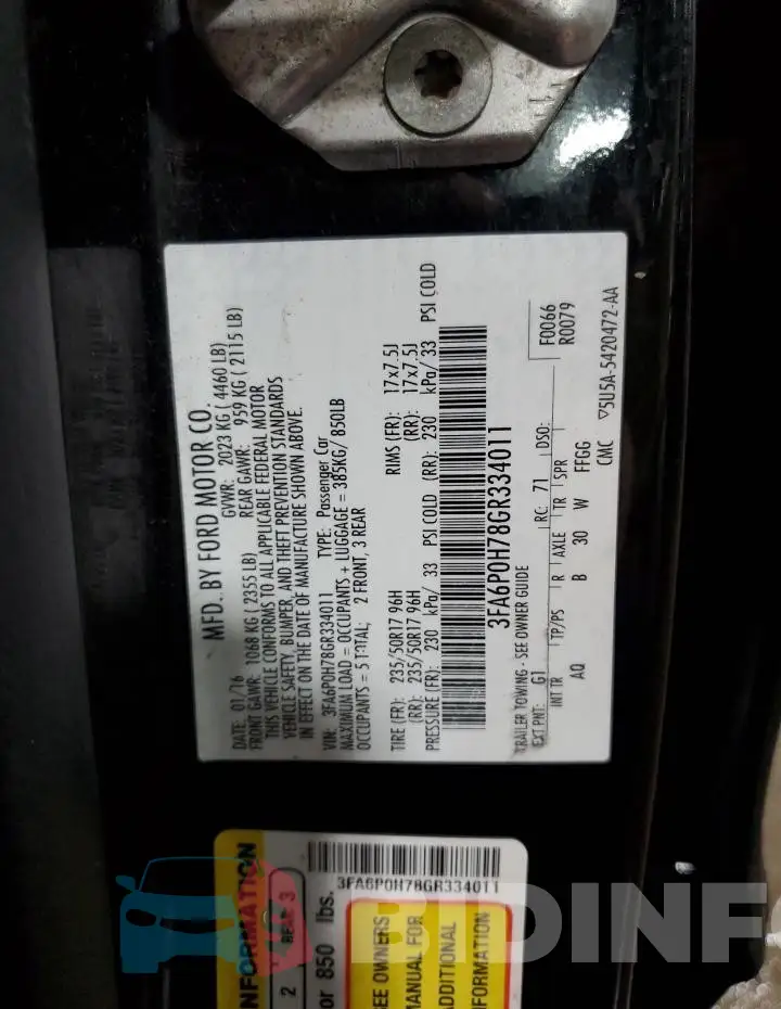 3FA6P0H78GR334011 Photo# 12