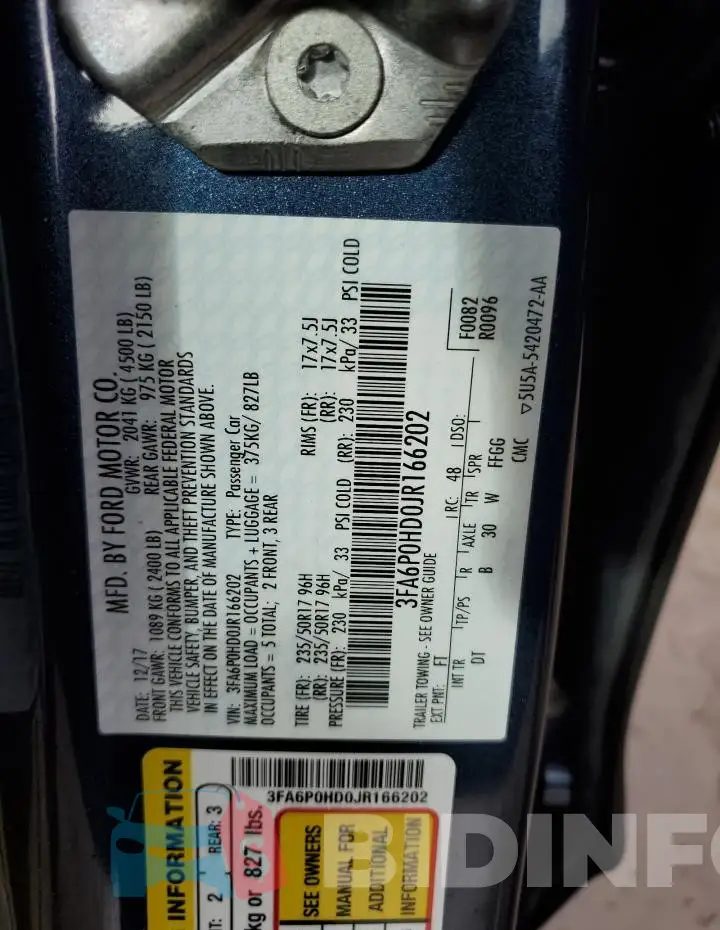3FA6P0HD0JR166202 Photo# 12