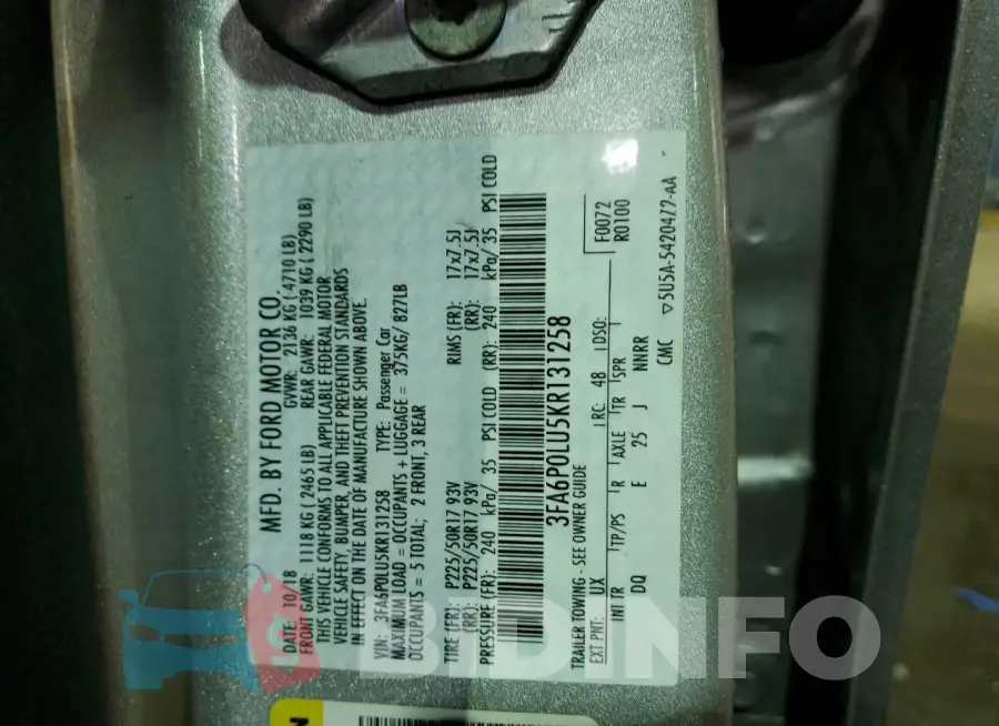 3FA6P0LU5KR131258 Photo# 12