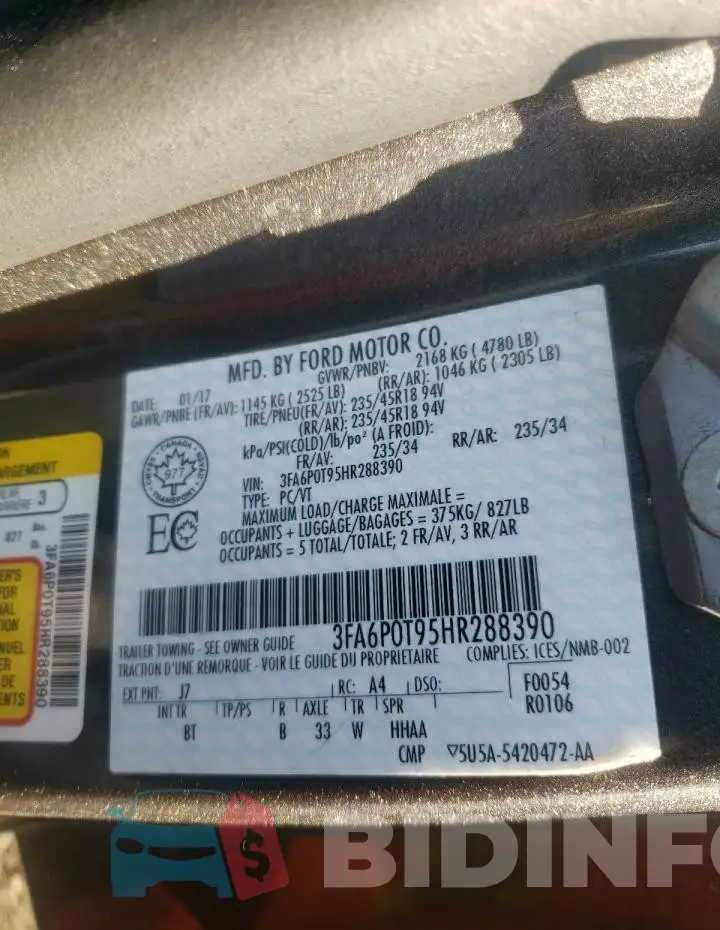 3FA6P0T95HR288390 Photo# 13