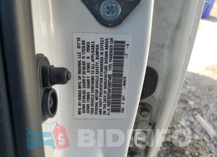 19XFB2F54FE097495 Photo# 12