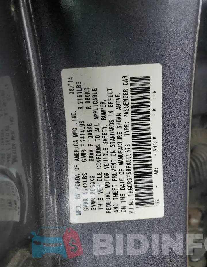 1HGCR6F56FA000873 Photo# 12