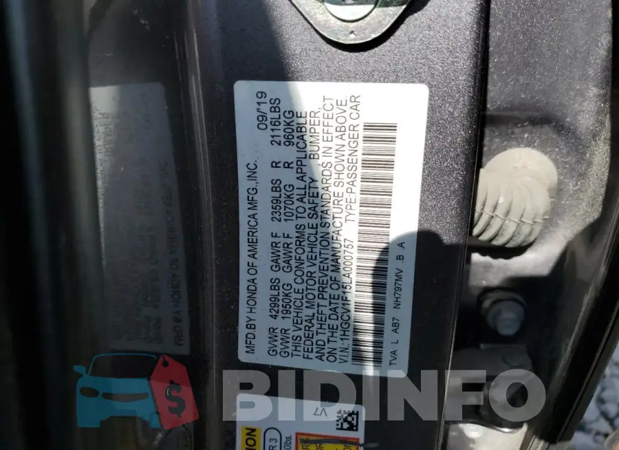 1HGCV1F15LA000757 Photo# 12