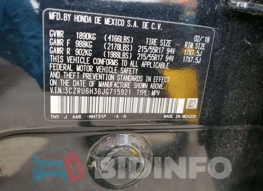 3CZRU6H36JG715921 Photo# 13