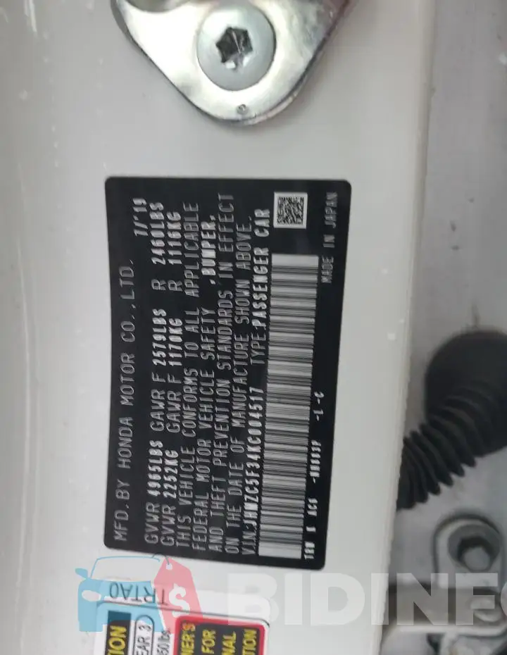 JHMZC5F34KC004517 Photo# 12