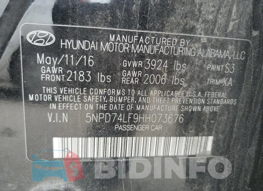 5NPD74LF9HH073676 Photo# 12