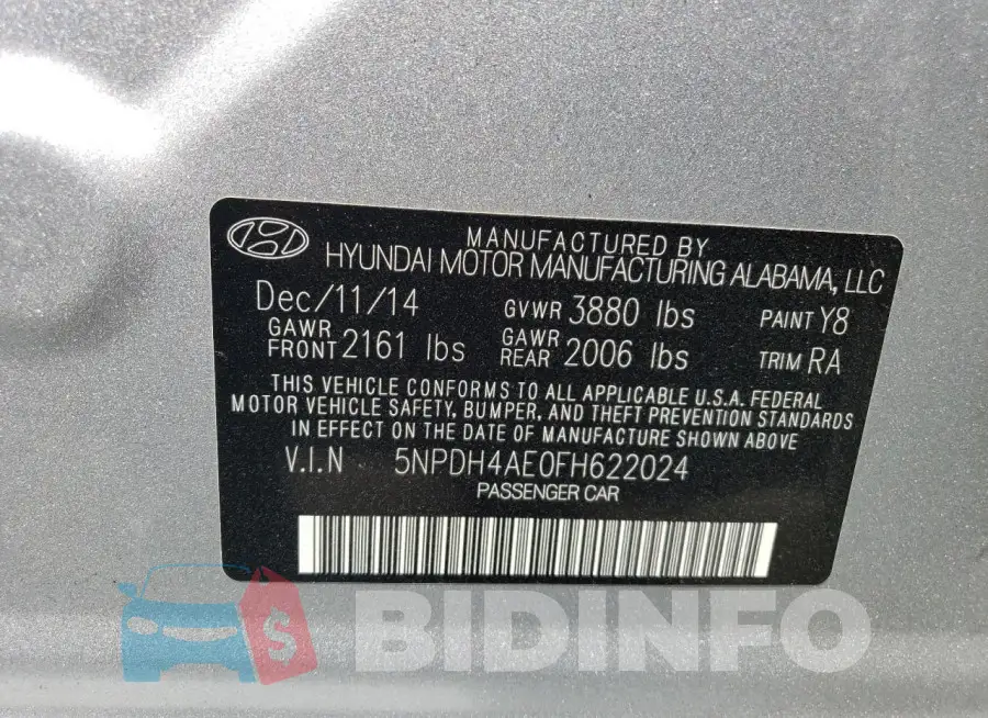 5NPDH4AE0FH622024 Photo# 13