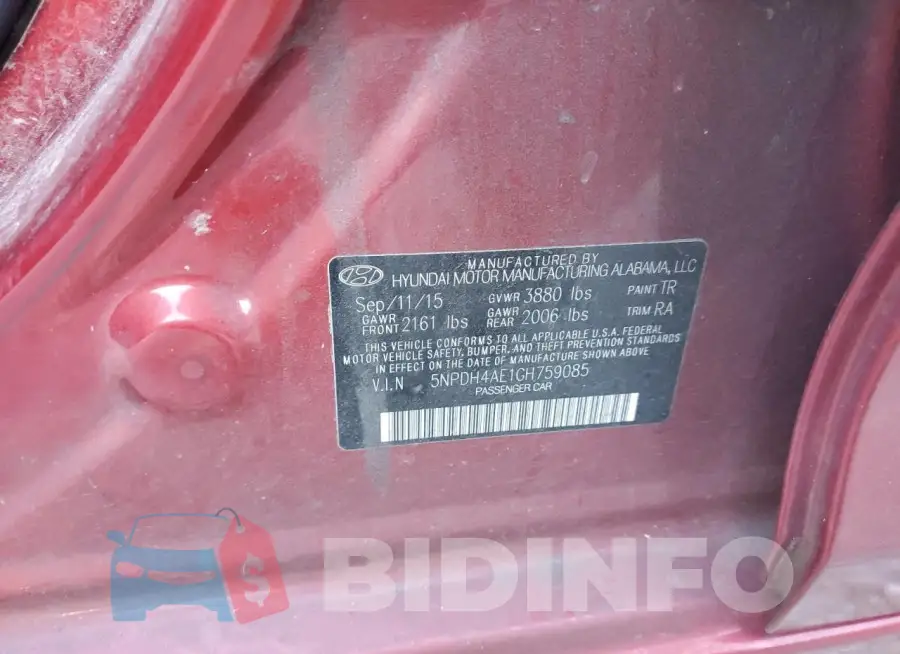5NPDH4AE1GH759085 Photo# 13