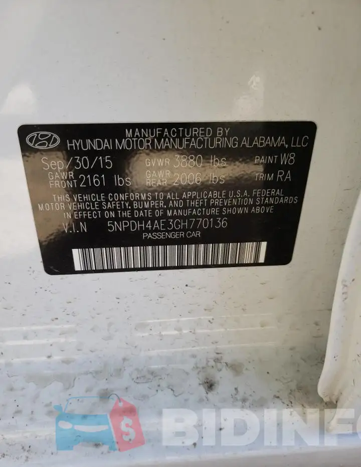 5NPDH4AE3GH770136 Photo# 12