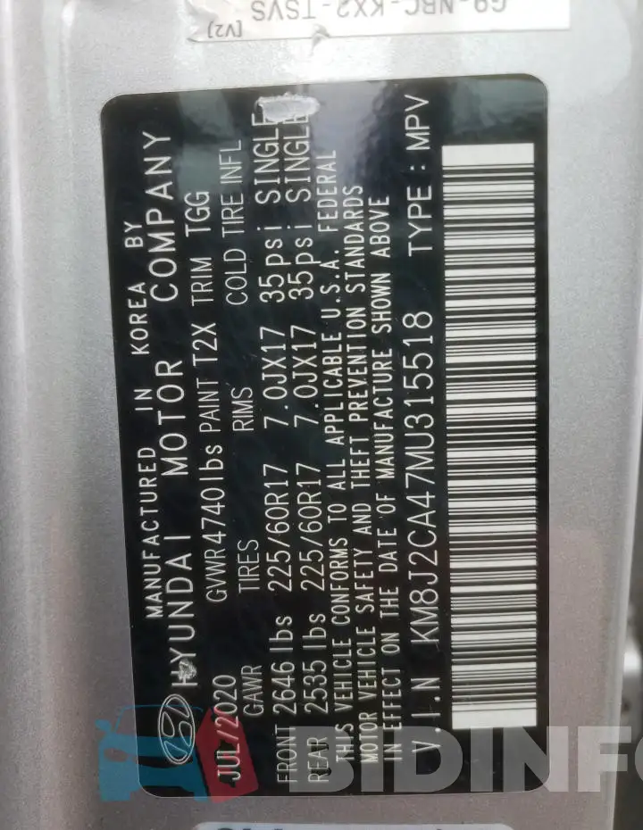 KM8J2CA47MU315518 Photo# 14