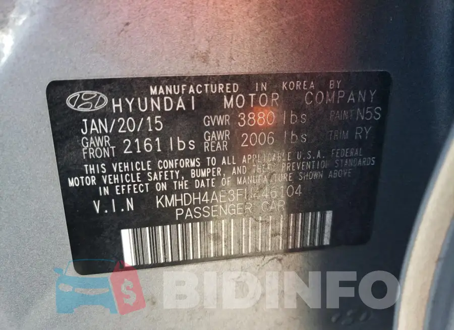 KMHDH4AE3FU446104 Photo# 13