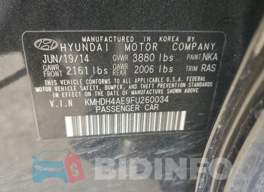 KMHDH4AE9FU260034 Photo# 12