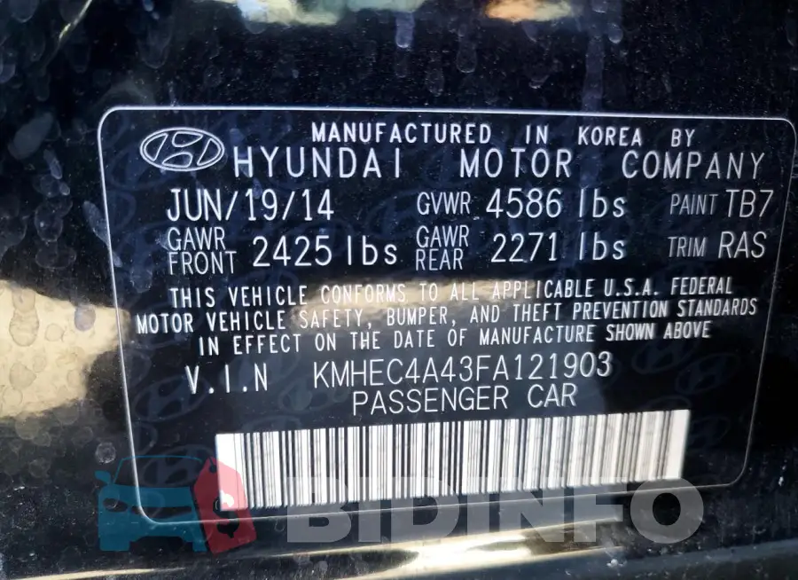 KMHEC4A43FA121903 Photo# 12
