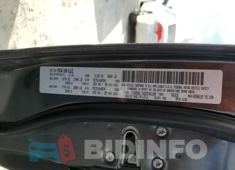 1C6RR6LT2GS243109 Photo# 13