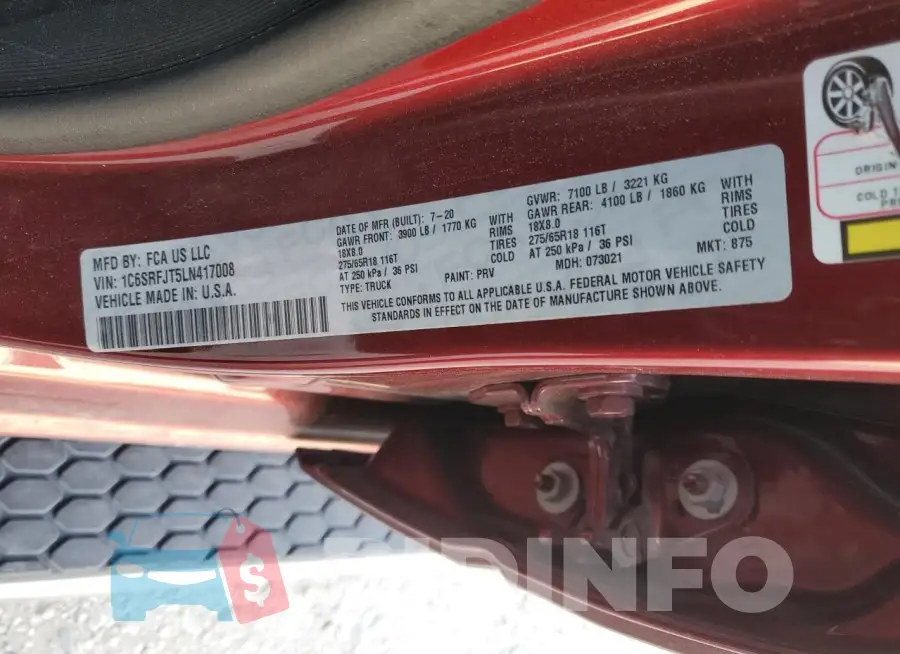 1C6SRFJT5LN417008 Photo# 12