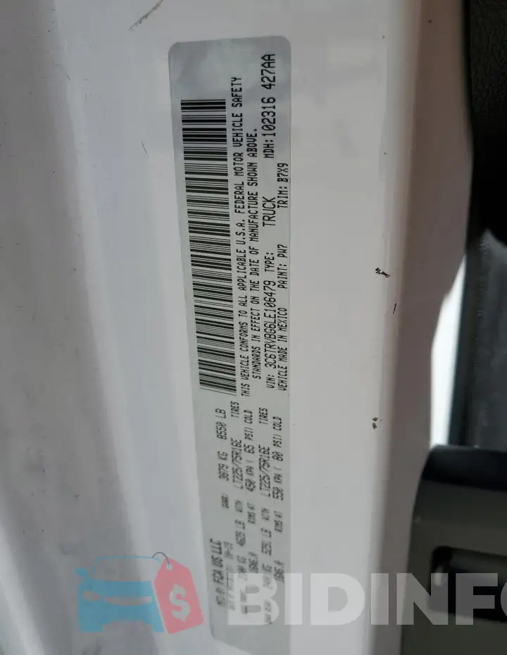 3C6TRVBG6LE106479 Photo# 13