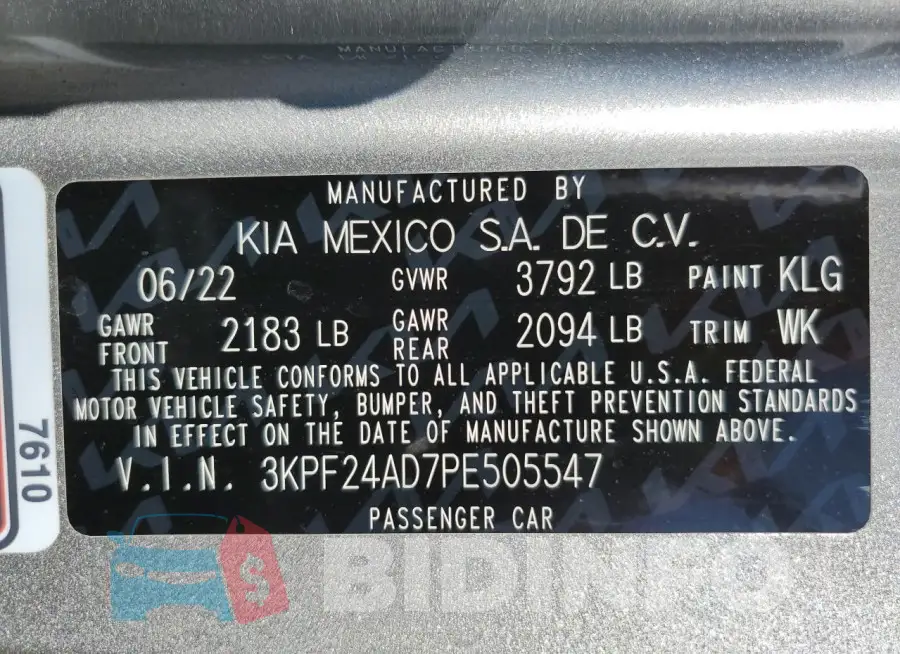 3KPF24AD7PE505547 Photo# 13