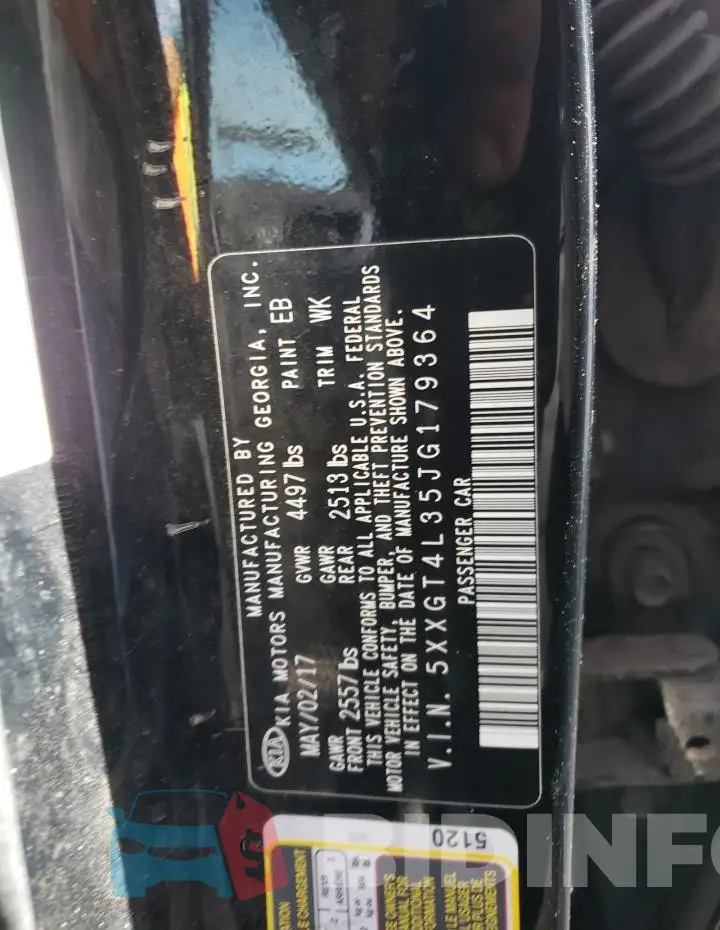 5XXGT4L35JG179364 Photo# 12