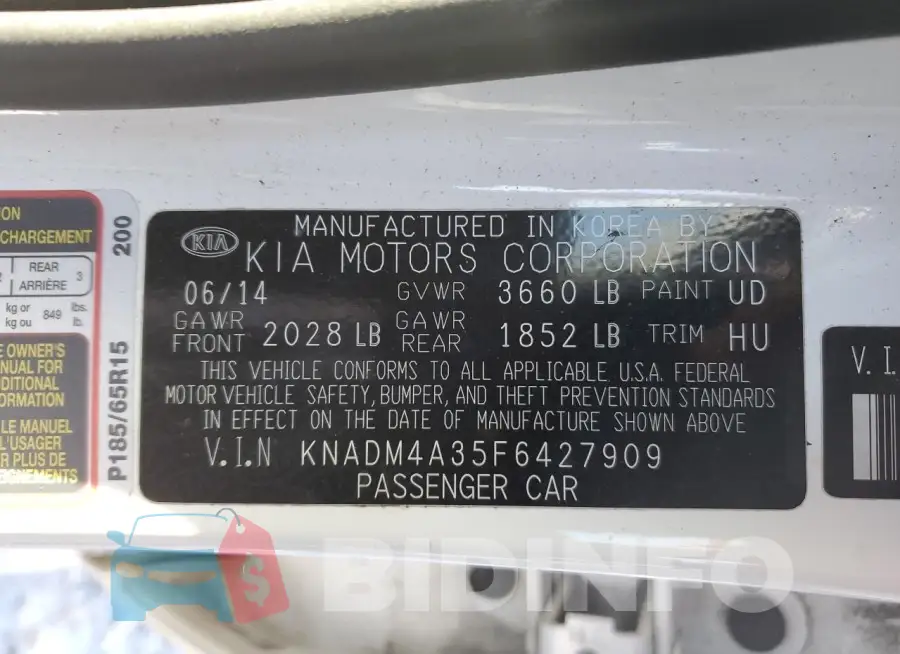 KNADM4A35F6427909 Photo# 13