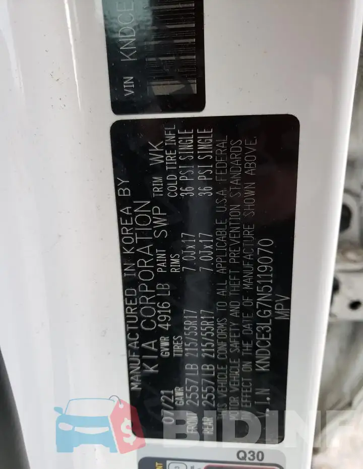 KNDCE3LG7N5119070 Photo# 13