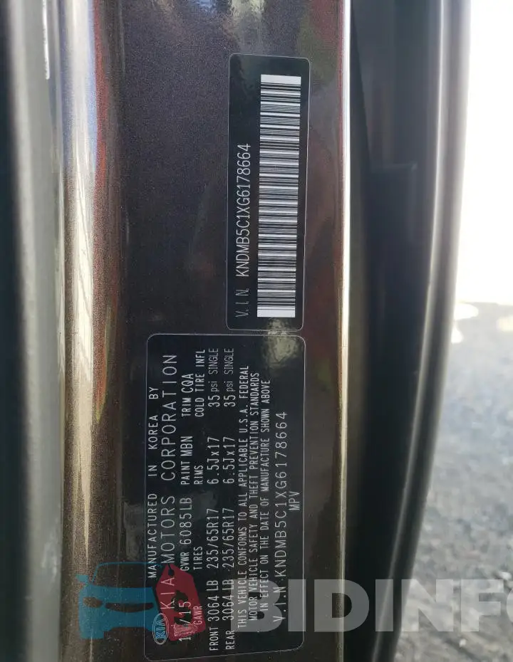 KNDMB5C1XG6178664 Photo# 14