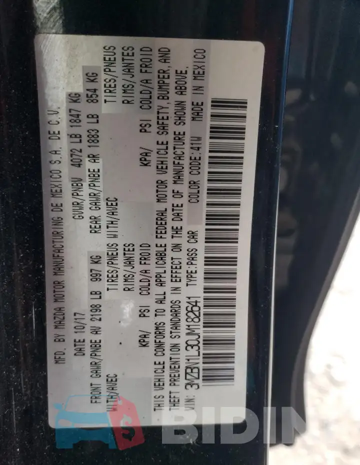 3MZBN1L30JM182641 Photo# 13