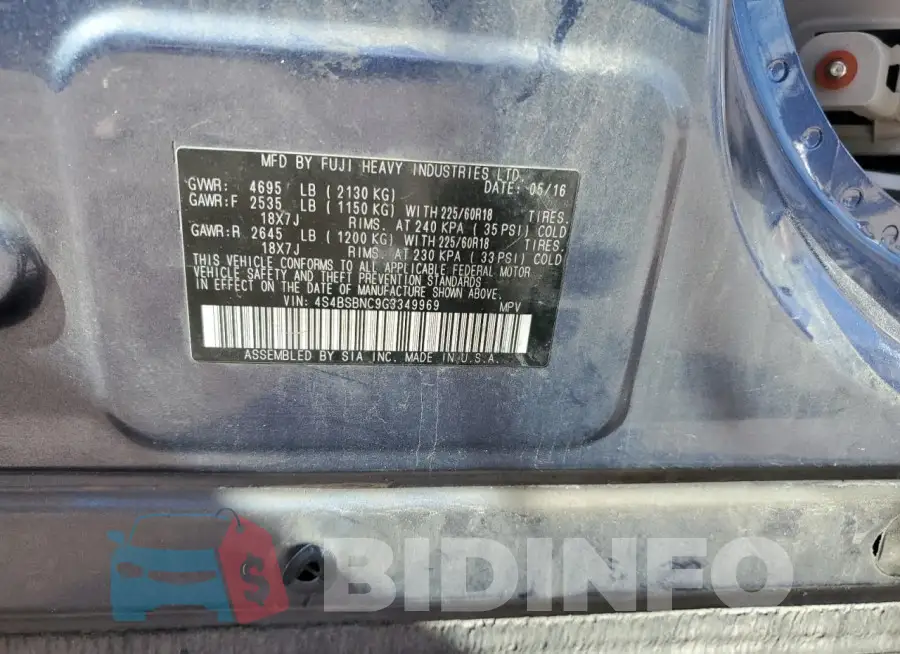 4S4BSBNC9G3349969 Photo# 13