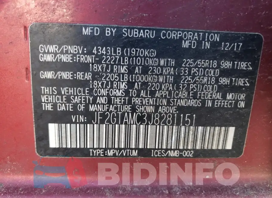JF2GTAMC3J8281151 Photo# 13