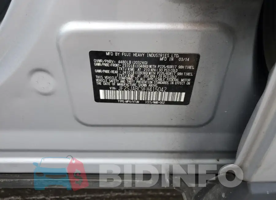 JF2SJABC9FH415042 Photo# 13