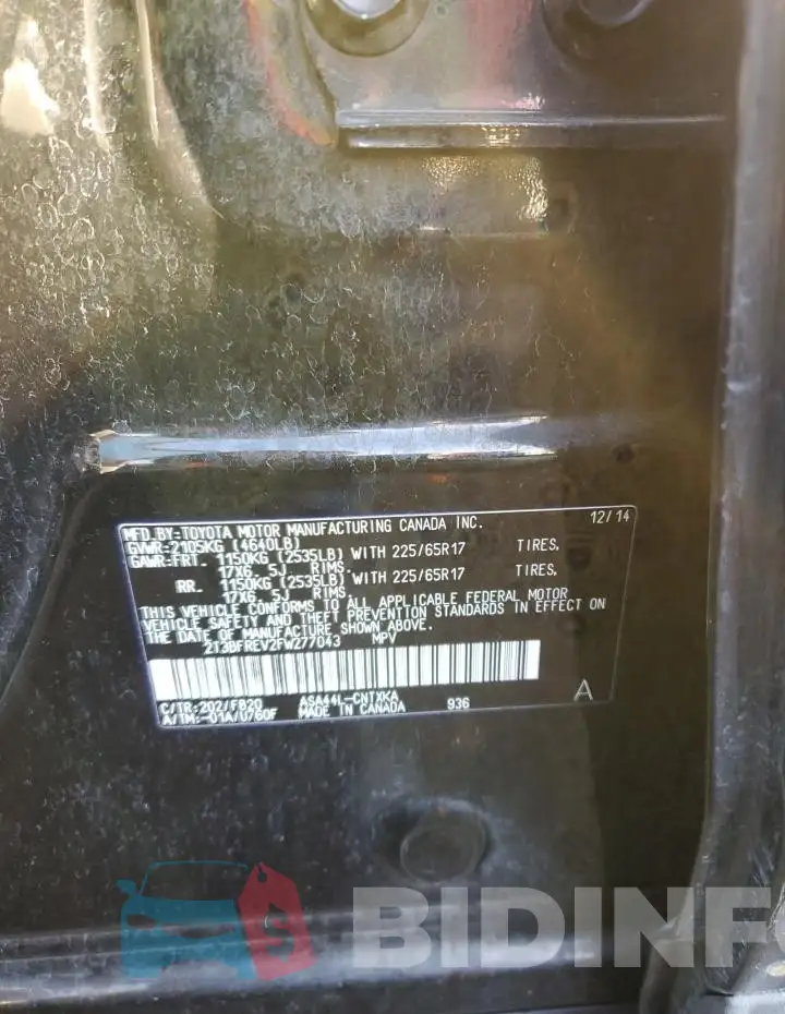 2T3BFREV2FW277043 Photo# 13