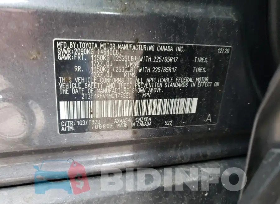 2T3F1RFV1MC174550 Photo# 12