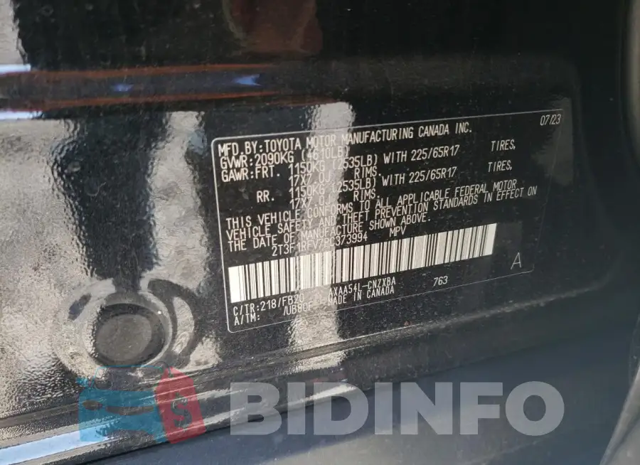 2T3F1RFV7PC373994 Photo# 14