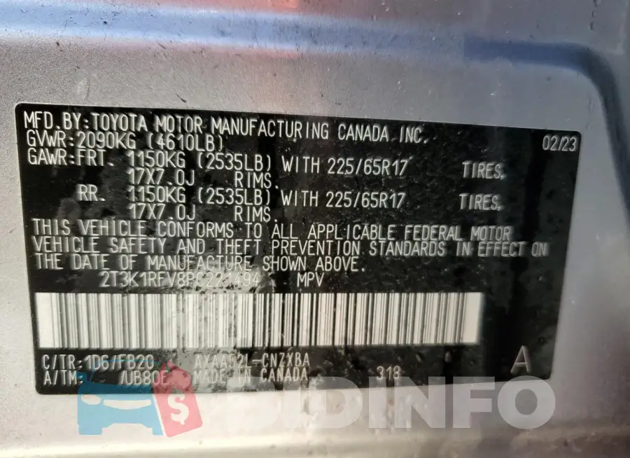 2T3K1RFV8PC221494 Photo# 12