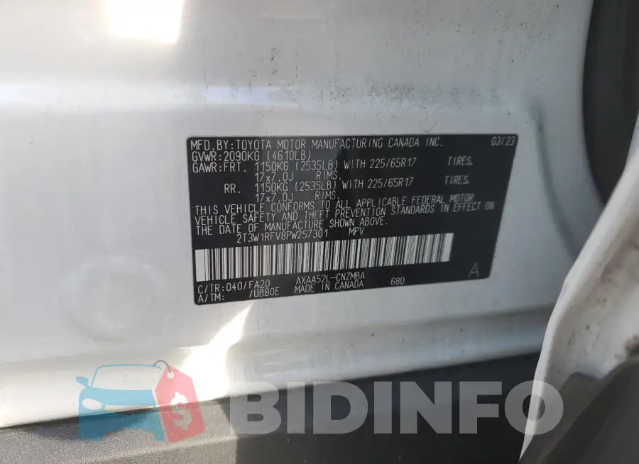 2T3W1RFV8PW257301 Photo# 12