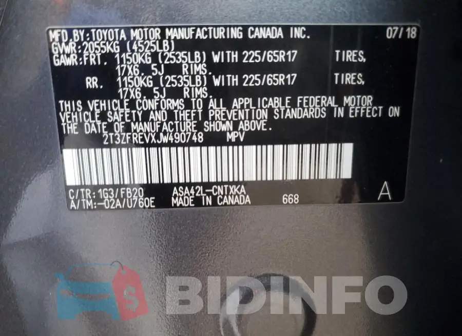 2T3ZFREVXJW490748 Photo# 13