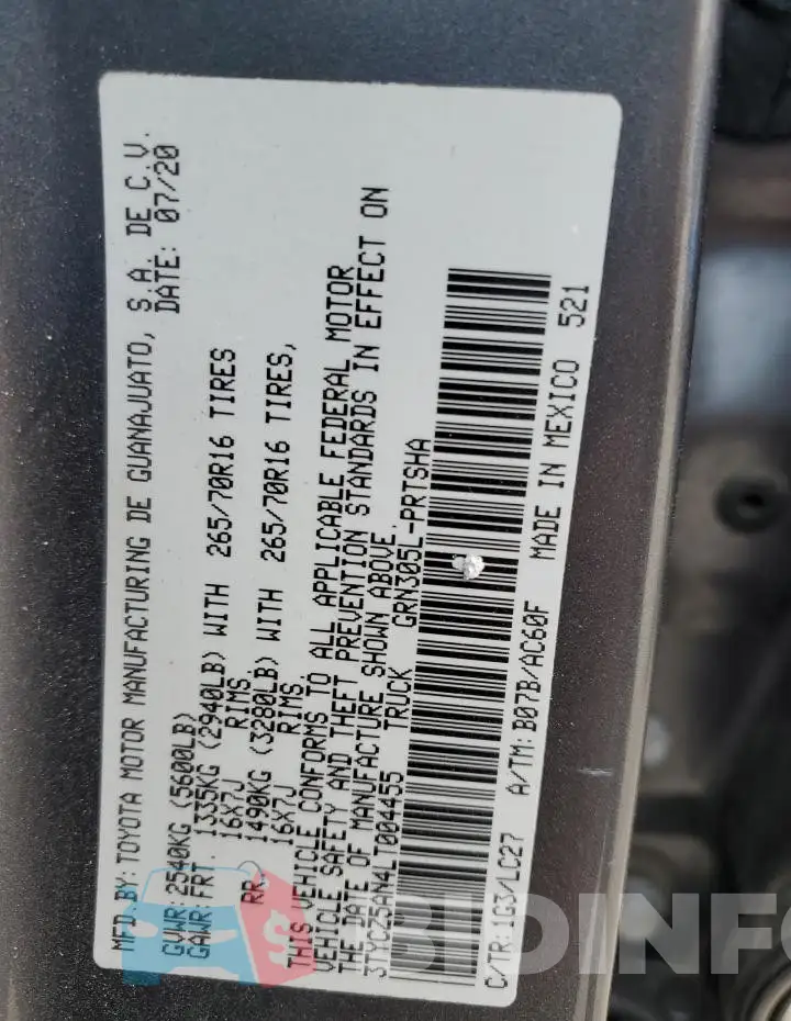 3TYCZ5AN4LT004455 Photo# 12