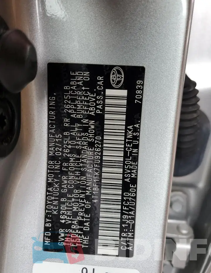 4T1BF1FK7FU926270 Photo# 12