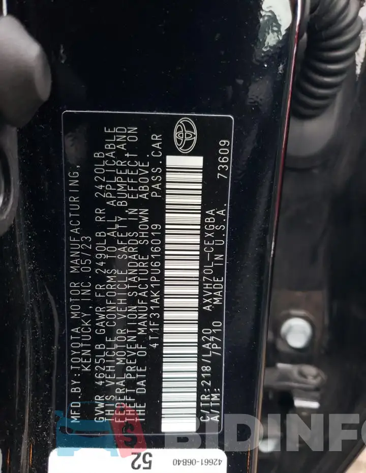 4T1F31AK1PU616019 Photo# 12
