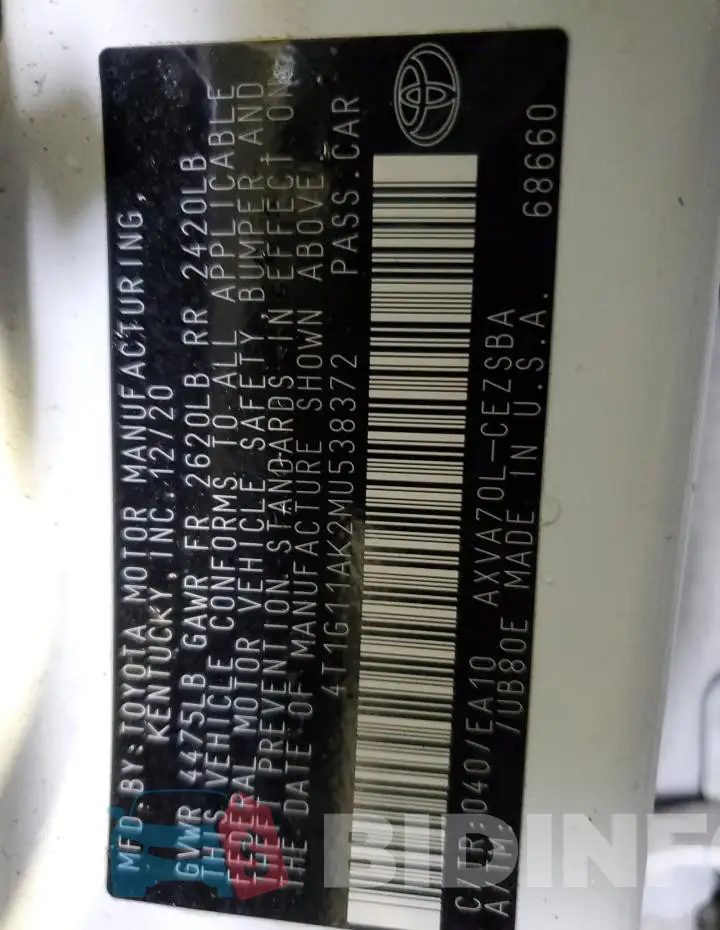 4T1G11AK2MU538372 Photo# 13