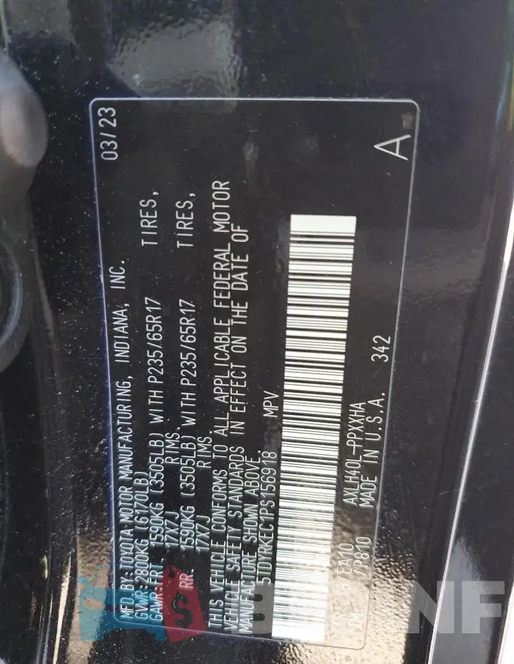 5TDYRKEC1PS156918 Photo# 13