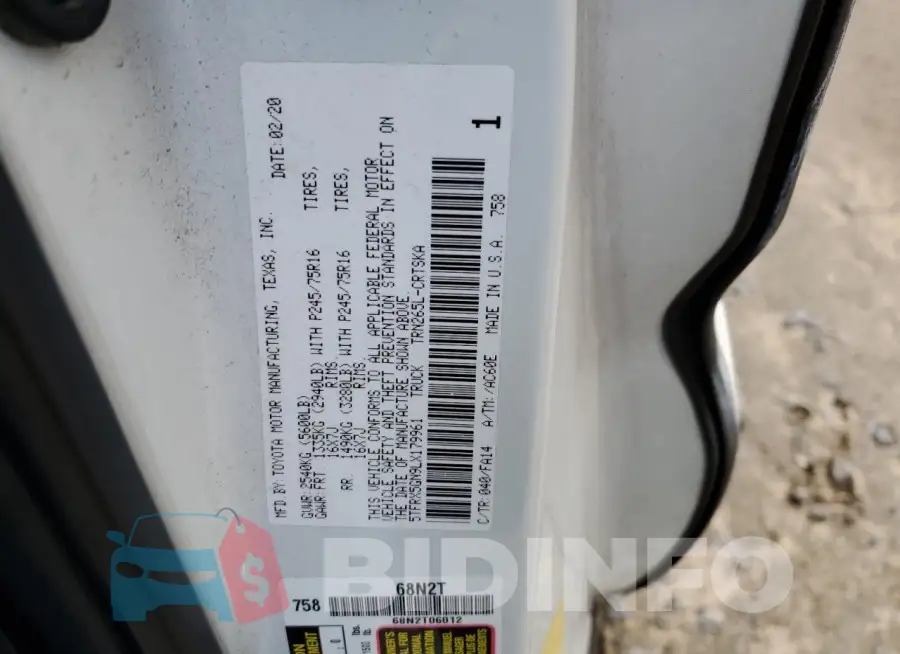 5TFRX5GN9LX179961 Photo# 12