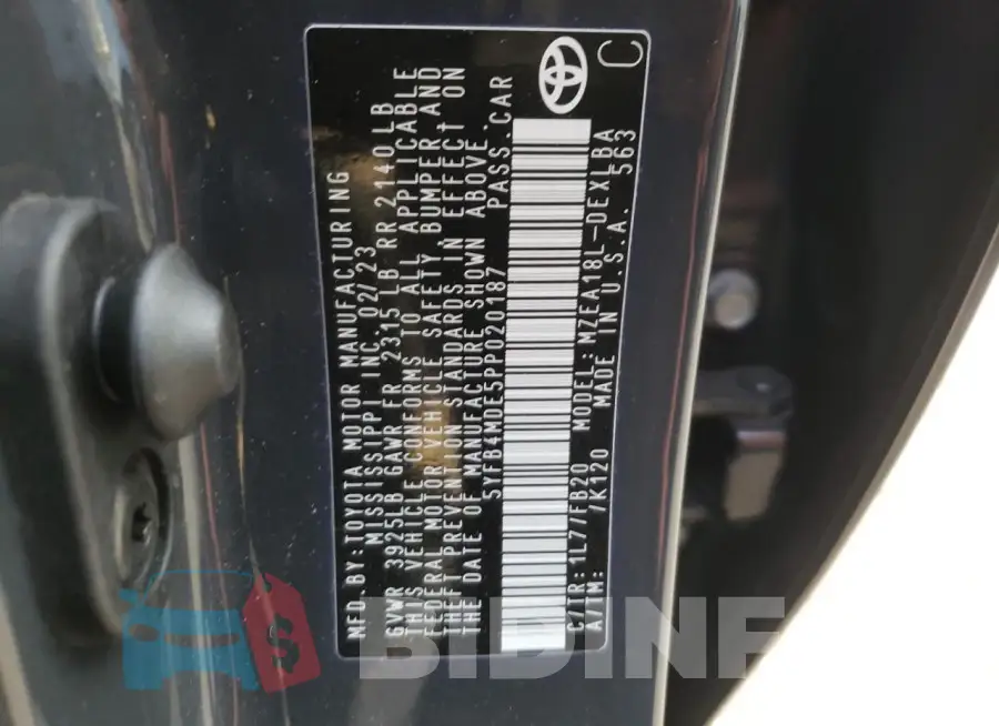 5YFB4MDE5PP020187 Photo# 12