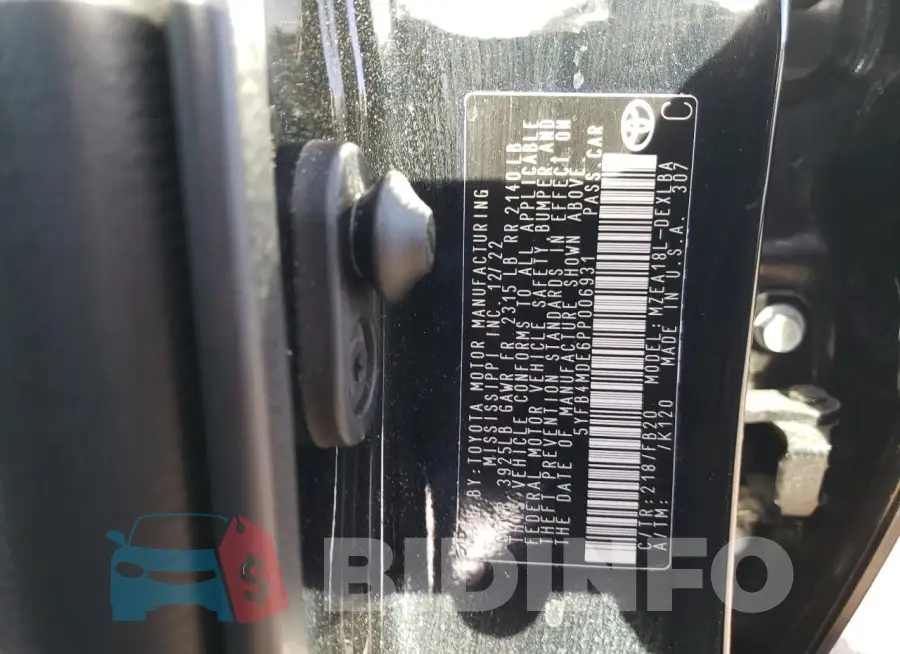 5YFB4MDE6PP006931 Photo# 12