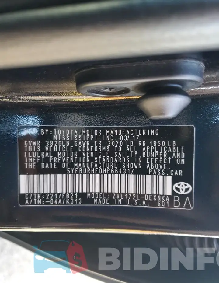 5YFBURHE0HP664317 Photo# 12