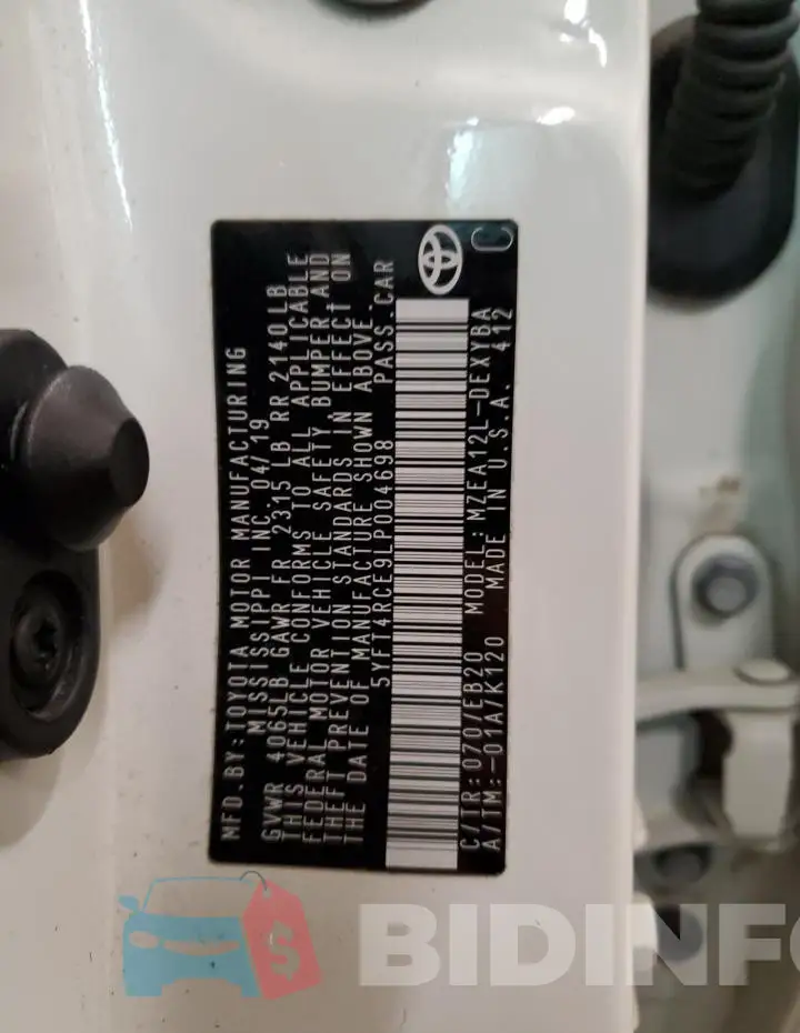 5YFT4RCE9LP004698 Photo# 12