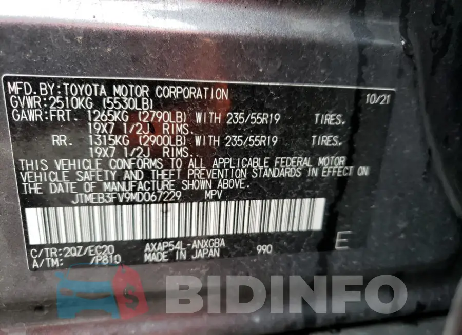 JTMEB3FV9MD067229 Photo# 13
