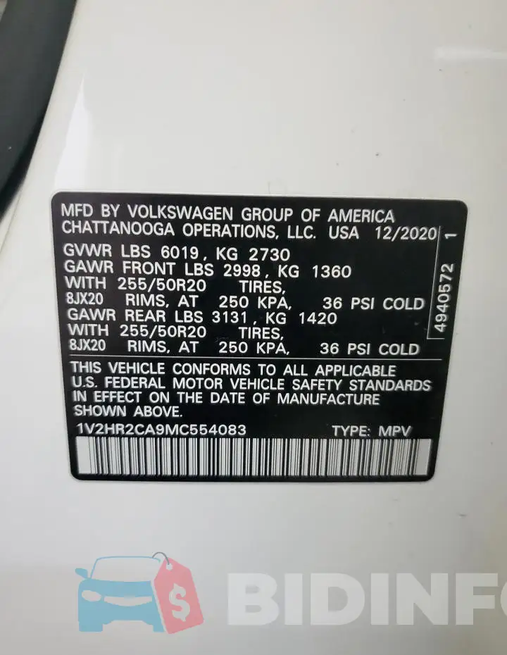 1V2HR2CA9MC554083 Photo# 13