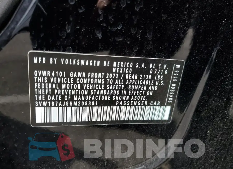 3VW167AJ9HM209391 Photo# 12