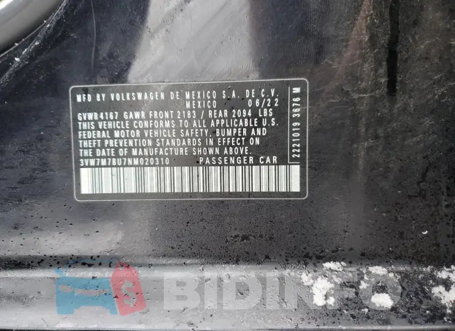 3VW7M7BU7NM020310 Photo# 12